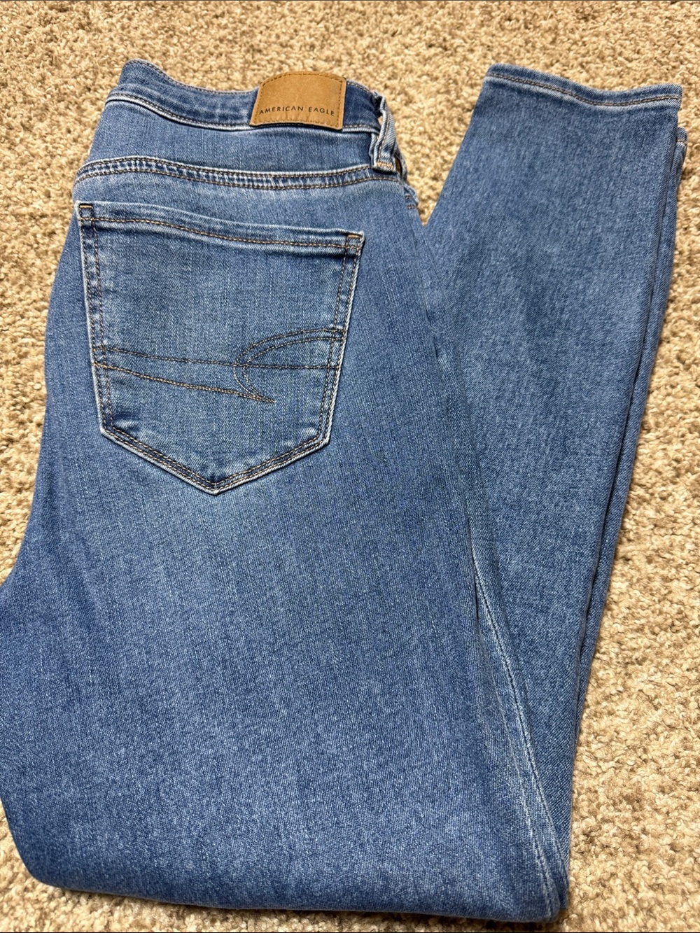 American Eagle Outfitters Blue Skinny Jegging Crop Juniors US 4 Short